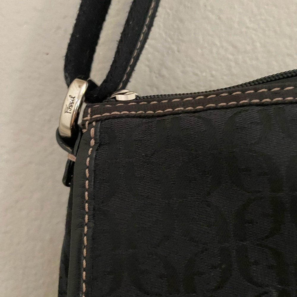 Fossil Black Crossbody Bag with Silver Accents - Picture 6 of 7